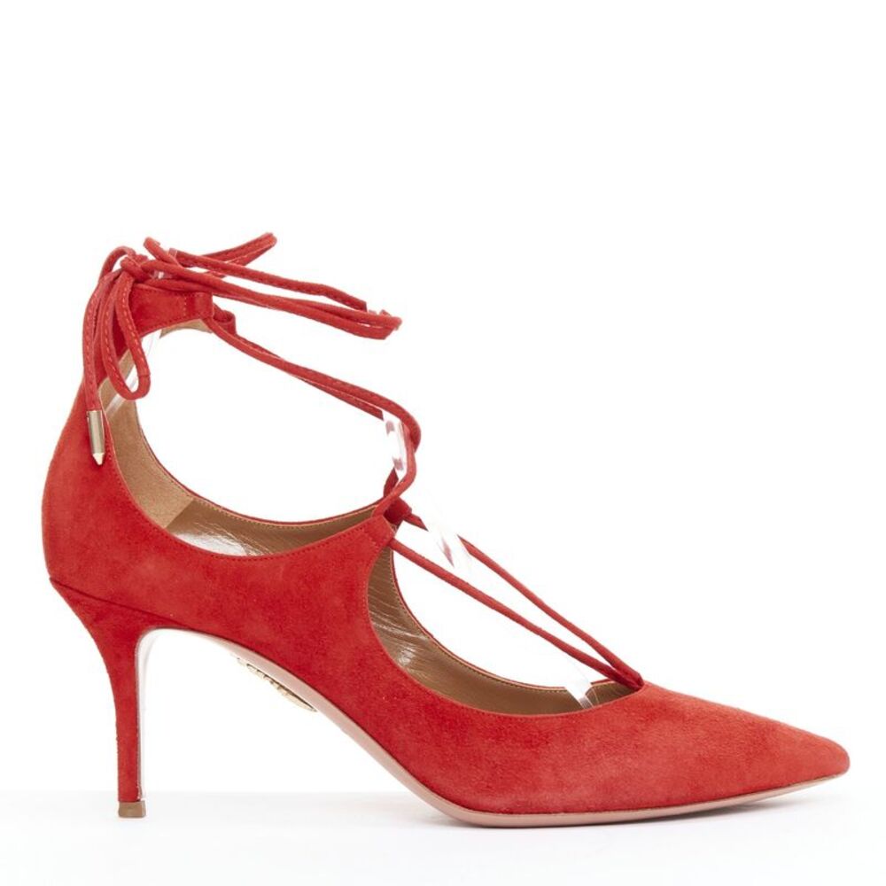Aquazzura Suede Leather Mid Pumps - Picture 1 of 10